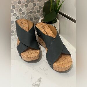 NWOT Lucky Brand Women's Mykayla Wedge Sandal 8M 381/2